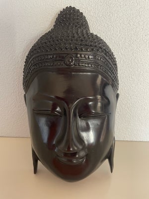 Buddhahoved til væggen, 28 cm høj og 17 cm bred.til væggen.købt i Thailand for 20 år siden