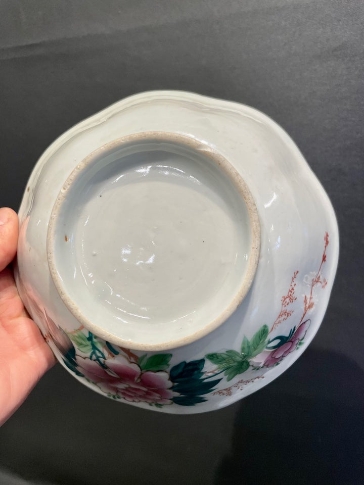 Vintage kinesisk Håndbemalet porcelæn skål , 299, 18001900