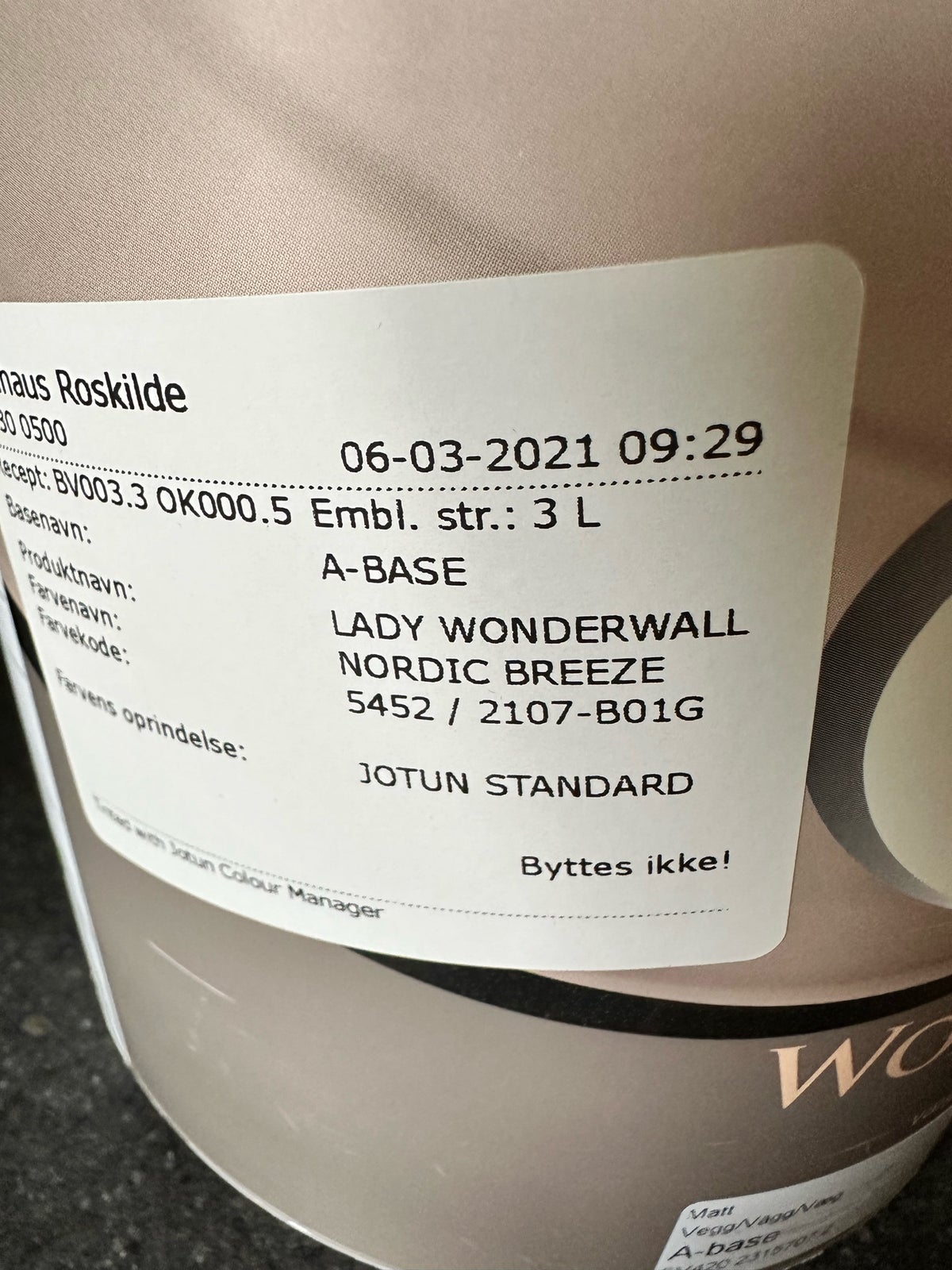 Wonderwall, Jotun lady, 1,6 liter