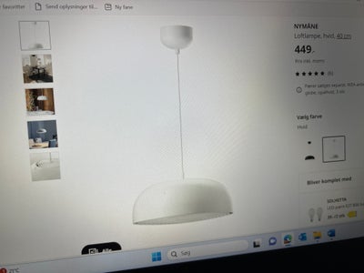 Anden loftslampe, Ikea Nymåne, Tre stk for kr. 500.
Et stk kr 250.
Lyskilde medfølger.

Nypris kr/st