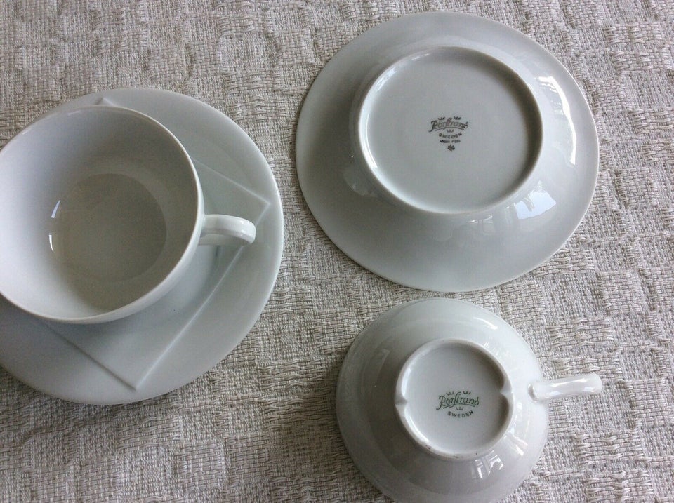 Porcelæn, 4 kopper med underkopper, Rörstrand