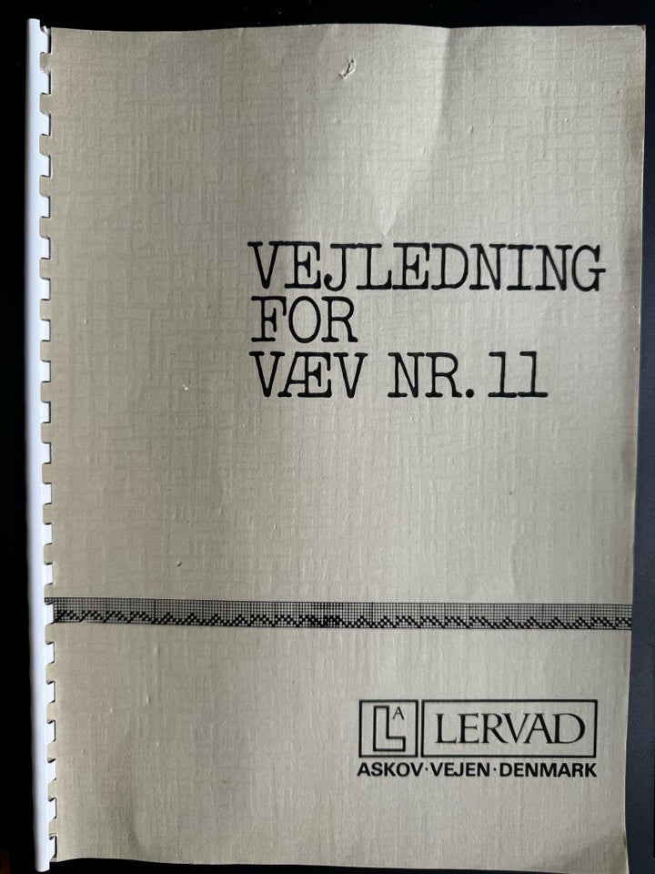 VEJLEDNING FOR VÆV NR. 11, © LERVAD 1973, emne: håndarbejde