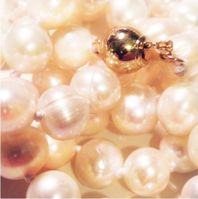 Halskæde, perler,  Akoya perlekæde, Meget lækre 10-12mm Akoyaperler, med meget smukt skær, ikke perf