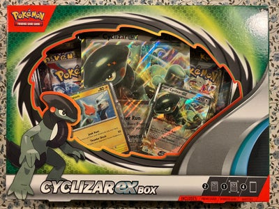 Samlekort, Pokemon kort, Cyclizar Pokemon  box med stor kort + promo kort - 4 booster pakker - 