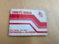 Honda XL 250 årg. 1978: Manual