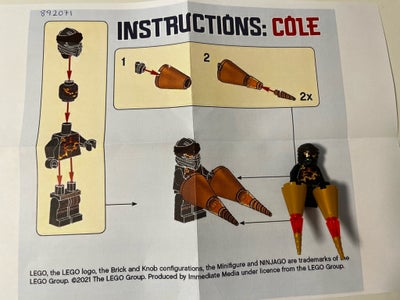 Lego Ninjago, 892071, Lego Ninjago Cole figur. Købt fra ny og kun brugt til et barn og i flot stand.