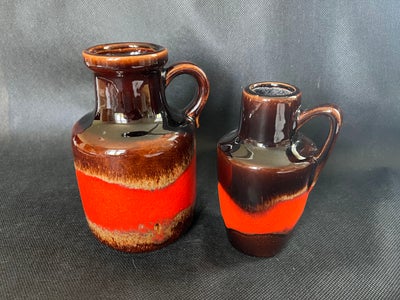 Keramik, Tyske keramik vaser, 
West Germany

... Til venstre....
Lys/mørk brun med rødt bælte
W.GERM