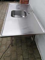 Rustfri bordplade med vask