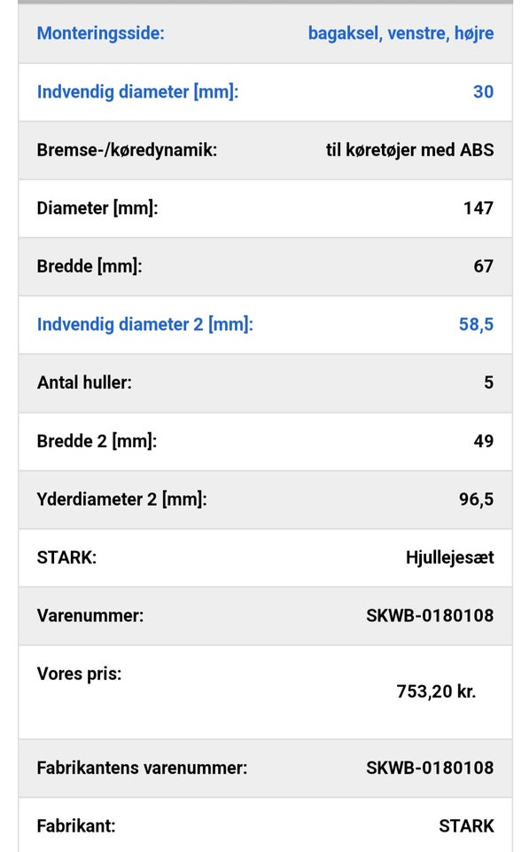 Styretøj, Hjullejersæt, Nissan Primera .