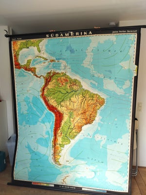 Skolekort, motiv: Sydamerika, b: 80 h: 200, Flot skolekort over Sydamerika med god farve kvalitet.