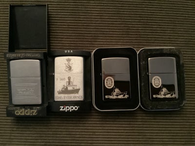 Lighter, Zippo lighter, Zippo 2 stk hel nye med motiv pris 600 kr + 2 stk lidt brugt den ene med ski