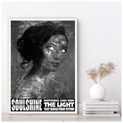 Plakat, Gabriel Lavine, motiv: Soulshine, b: 50 h: 70, "Nothing can dim the light that shines from w