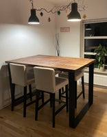Spisebord, Højbord, plankebord i Træ/ jern