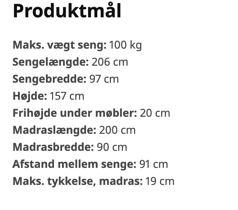 Køjeseng, IKEA Mydal