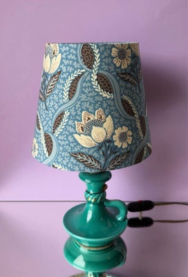 Anden bordlampe, Vallauris, Vintage Vallauris keramiklampe med håndlavet skræddersyet Lampeskærm i f