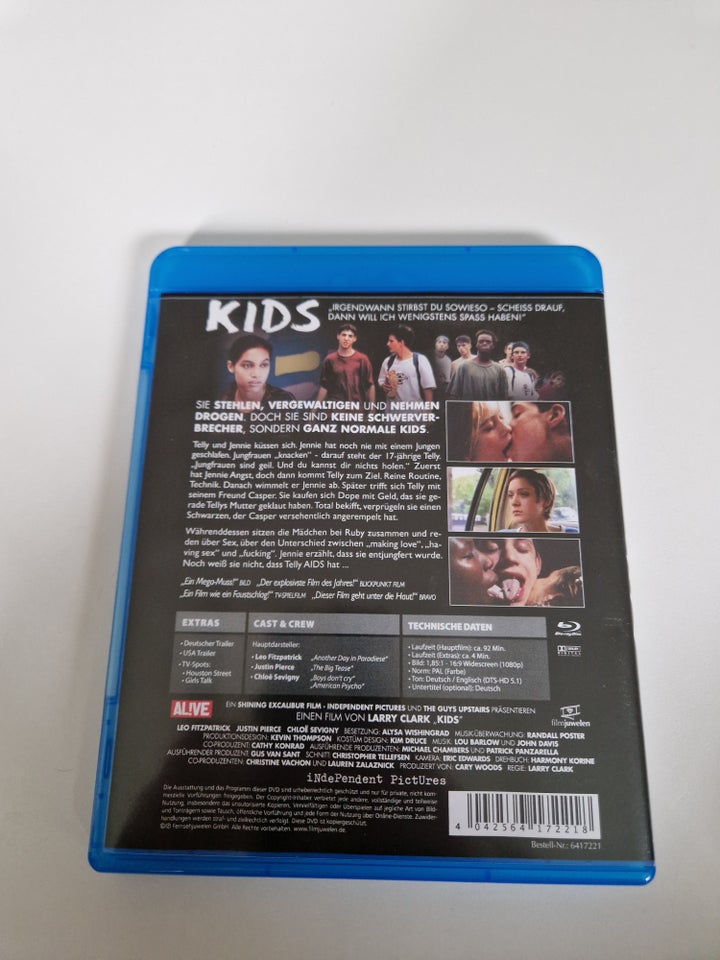 KIDS, instruktør Larry Clark, Blu-ray