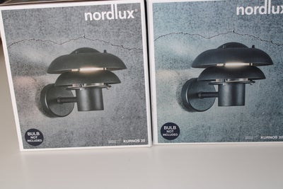 Væglampe, NORDLUX, 2 stk. sorte udendørs væglamper  fra Nordlux model KURNOS 20
Nye og ubrugte i ori