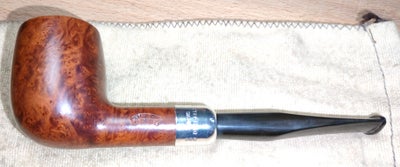 Pibe, Peterson's, Peterson fishtail
K&P PETERSON'S STERLING SILVER MOUNTED 102 STRAIGHT BRIAR PIPE D