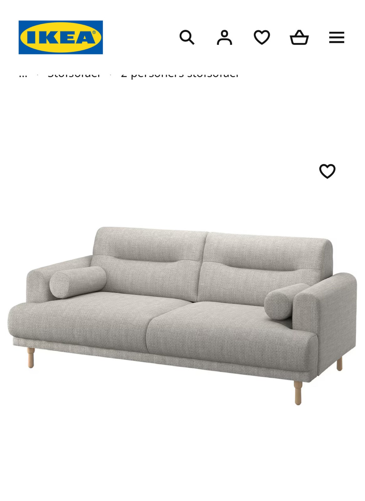 Sofa, 2 pers. , Ikea