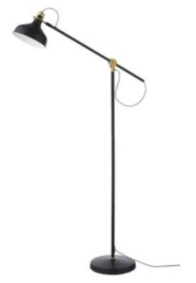Gulvlampe, Ikea Ranarp, Fin ikea Ranarp gulvlampe i farven matsort, kan justeres,med fin sort/hvid s