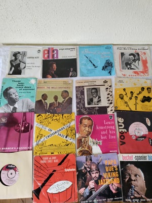Single, Louis Armstrong Eartha Kitt o.a, Div, Jazz, 16 stk. Singler med Jazz. Prisen er en samlet. S