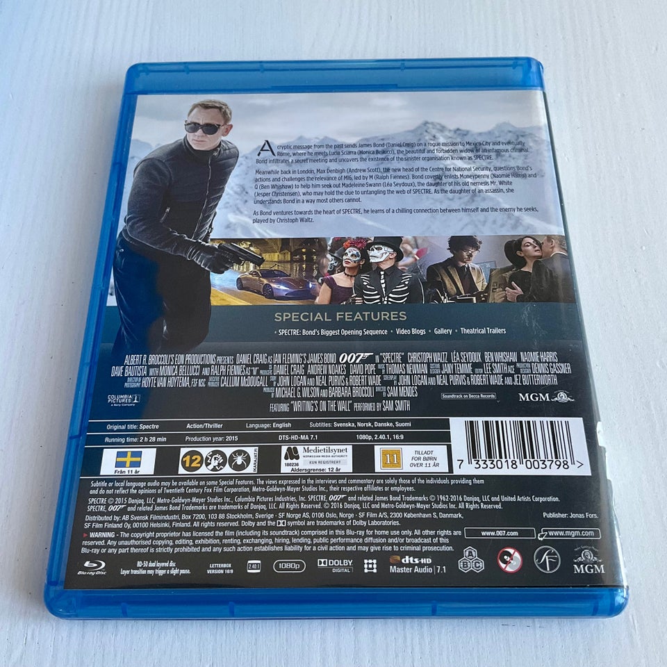 James Bond 007: Spectre, Blu-ray, action