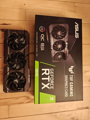 RTX 3070 Asus Tuf Gaming OC, 8 GB RAM, Perfekt, Stærkt kort fra Asus Tuf Gaming med god kvalitet køl