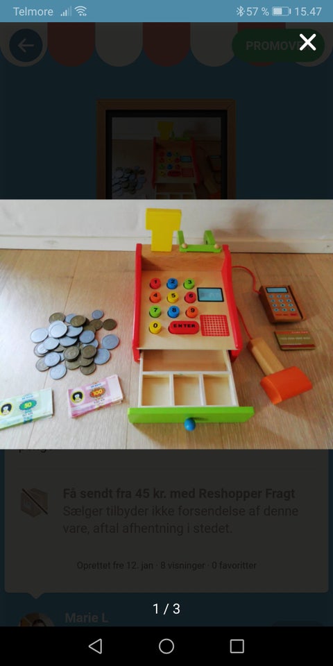 Butik, Kasseapparat og legepenge, Eichhorn toys