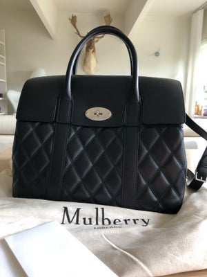 Shopper, Mulberry, læder, Mulberry Bayswater With Strap Black Quilted Smooth Calf.

The Bayswater is
