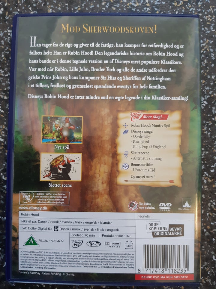 Robin Hood, instruktør Walt Disney, DVD