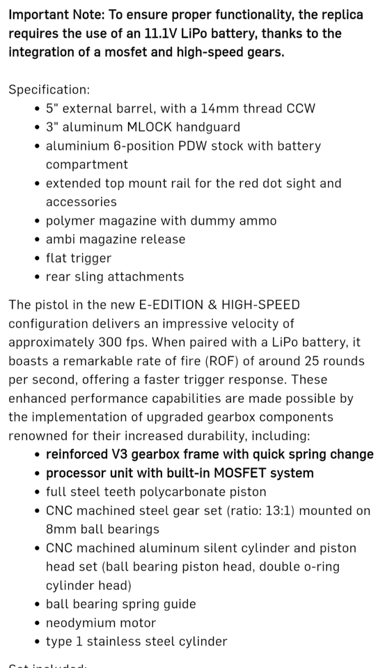 Hardballvåben, CYMA MP5K PDW Platinum