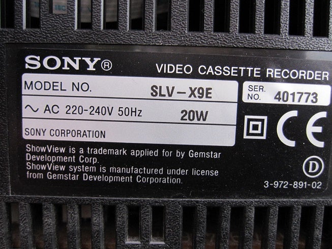 VHS videomaskine, Sony, SLV-X9