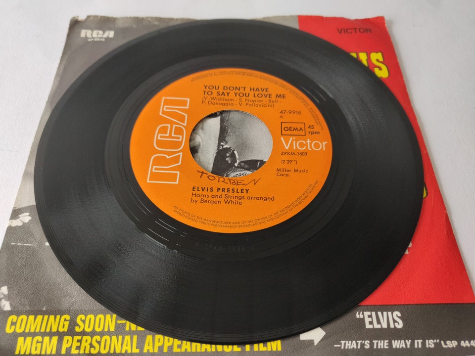 Single, ELVIS, YOU DON'T HAVE TO SAY YOU LOVE ME / PATCH IT UP