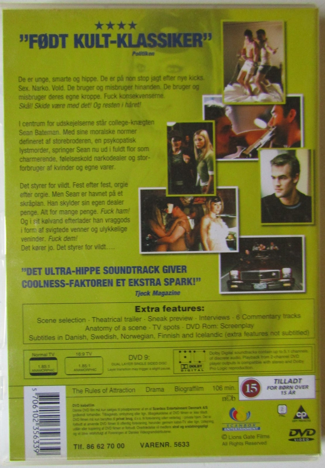 The Rules of Attraction, instruktør Roger Avary, DVD
