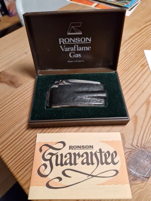 Lighter, RONSON  Varaflame, Klassisk Ronson lighter med skindetui. Købt i 1989. Slidt og brugt, men 