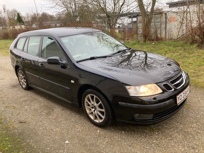 Saab 9-3, 1,8 t Linear SportCombi, Benzin, 2006, km 254000, sort, træk, klimaanlæg, aircondition, AB