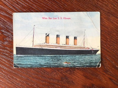 Postkort, Antik postkort Titanic’s søsterskib S.S. Olympic, Velholdt postkort af White Star Line S.S