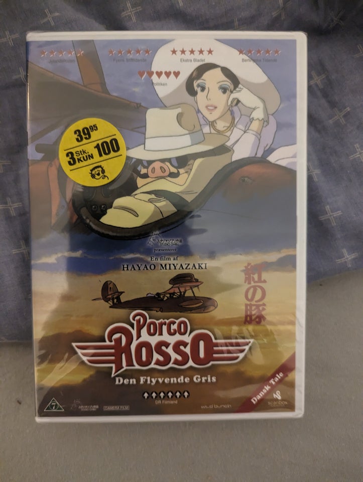 Anime Ghibli Porco Rosso Dansk tale og undertekst, DVD,