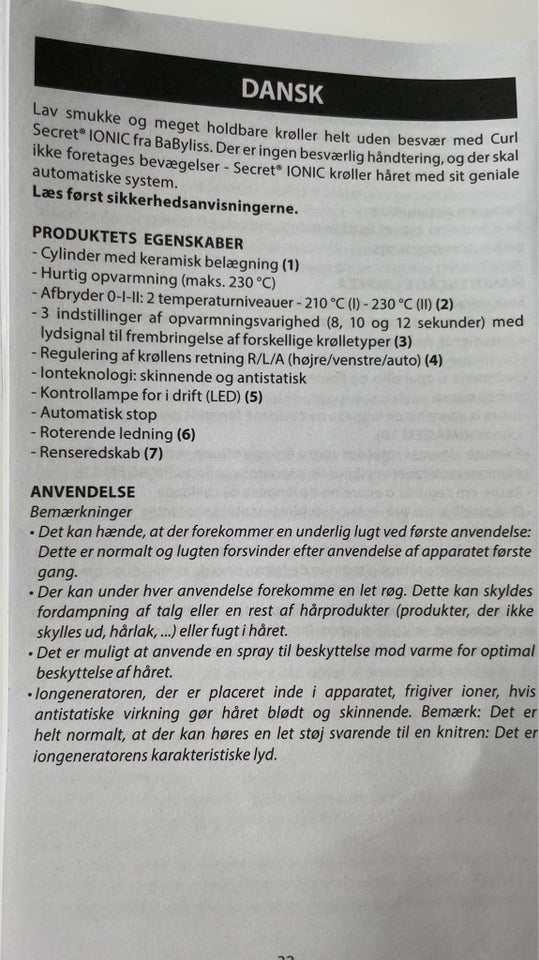 Krøllejern, Keramisk IONIC anti-statisk auto-curl,