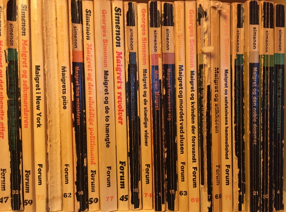 73 paperbacks, Georges Simenon, genre: krimi og spænding