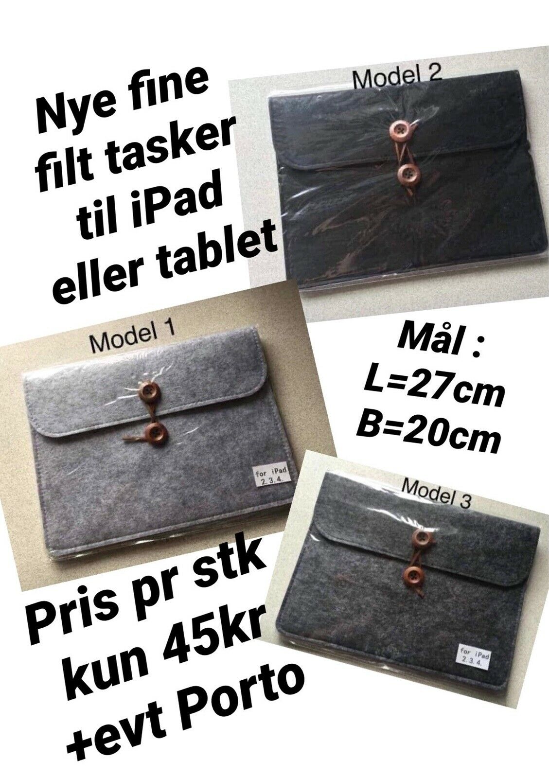 cykel Trives krater Anden taske, Filttaske Til iPad 10” – dba.dk – Køb og Salg af Nyt og Brugt
