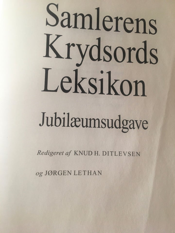 Samlerens Krydsords Leksikon, Knud H. Ditlevsen og Jørgen