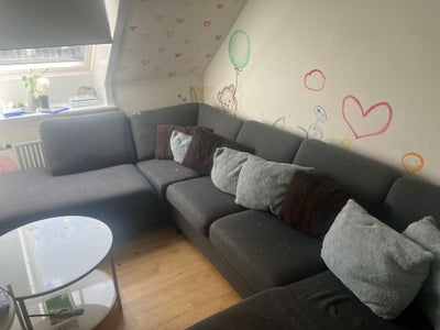 Hjørnesofa, polyester, 5 pers., It has a bit paint on it 