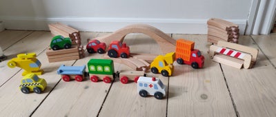 Andet legetøj, Servi, Servi bilbane med ambulance, taxi, helikopter, gravko, lastbil, 2 biler, 3 tog