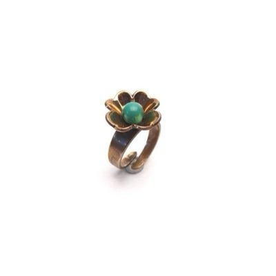 Ring, bronze, Alton bronze ring med turkis sten, En flot bronze ring med turkis perle stemplet Alton