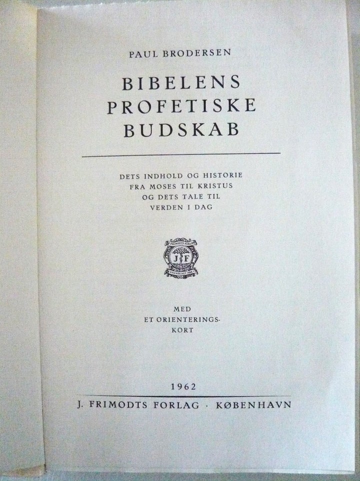 Bibelens Profetiske budskab, Paul Brodersen, emne: