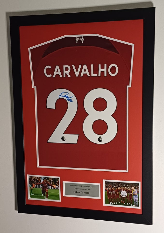 Fodboldtrøje, Liverpool FC, Signeret af Fabio Carvalho