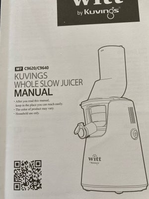 Slow juicer, Witt by Kuvings, Jeg har fået denne juice maskine i gave, men har kun prøvet den en gan