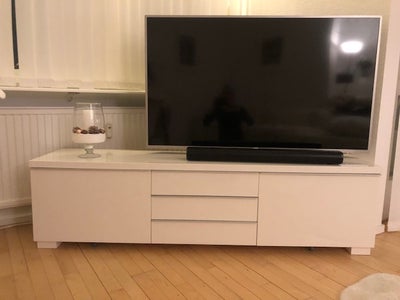 TV-skab, b: 180 d: 41 h: 49, Tv-bord, højglans hvid, 180x41x49 cm, fra IKEA - BESTÅ BURS 
Jeg sælger