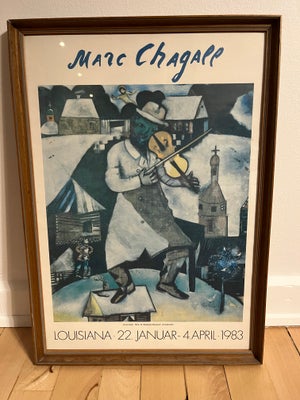 Udstillingsplakat, Marc Chagall , motiv: Louisiana 1983, b: 32 h: 45, Udstillingsplakat fra Louisian